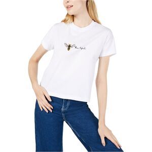 Project 28 Womens Bee You tiful Graphic T-Shirt, White, NWT